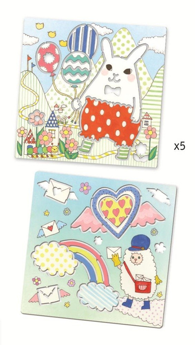 Szablony dla dzieci do malowania Słodkie pejzaże Djeco