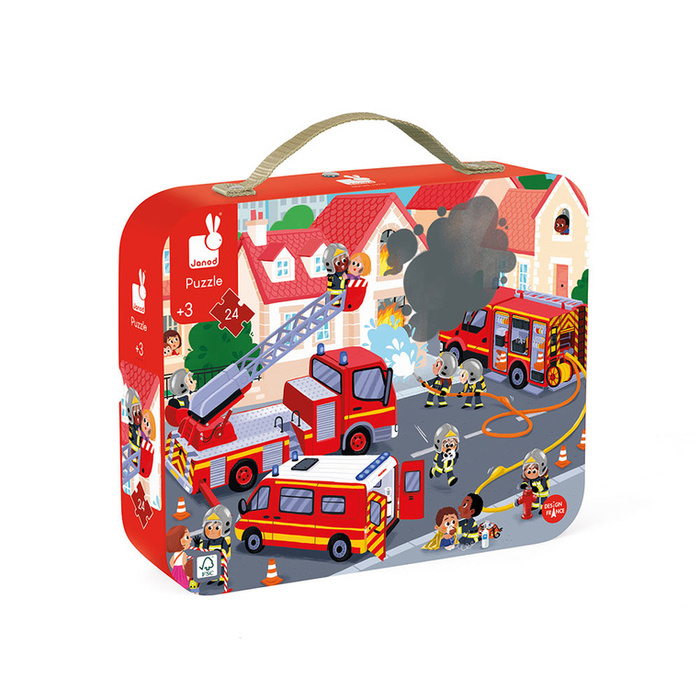 Puzzle w walizce Strażacy 24 el. Janod