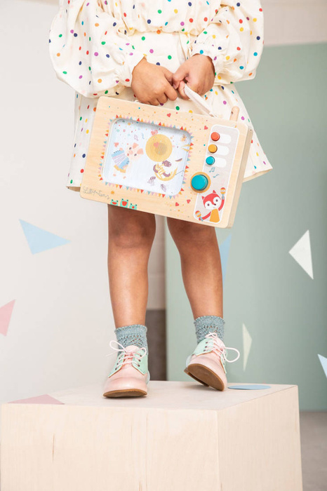 Drewniana interaktywna pozytywka Telewizor dla dzieci Lilliputiens