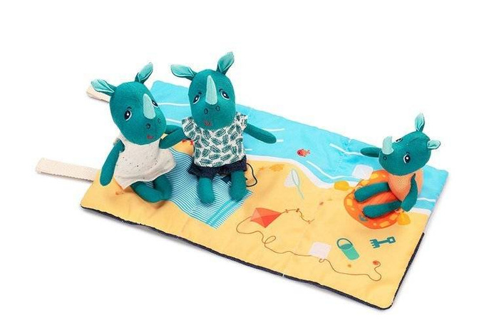 Mini przytulanki Rodzina nosorożców z matą Nosorożec Marius Lilliputiens