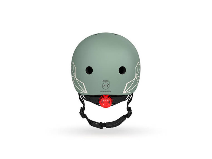 SCOOTANDRIDE Dziecięcy kask XXS-S 1-5 lat światło LED magnetyczne zapięcie Green Lines