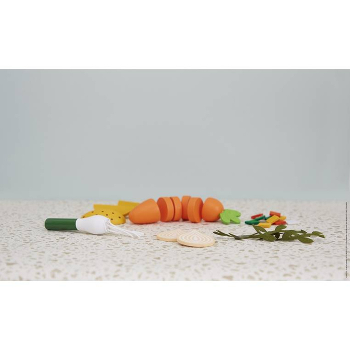 Gotowanie zupy z drewnianym blenderem i akcesoria Janod