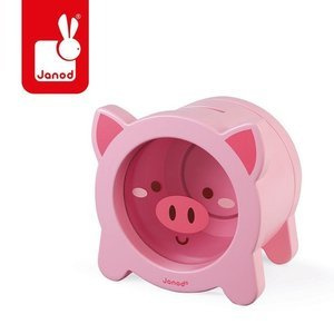 Drewniana skarbonka Świnka 3+, Janod 