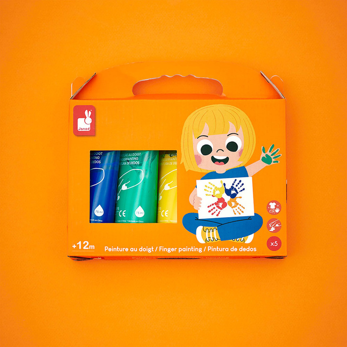 Farbki do malowania rękami 5 kolorów Janod