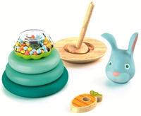 Kolorowa układanka na paliku Błękitny królik Alex Djeco