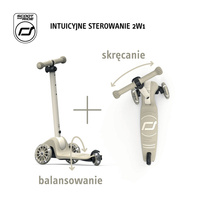 SCOOTANDRIDE Highwaykick 3S Hulajnoga z systemem sterowania 2w1 i kółkami LED składana 3+ Ash