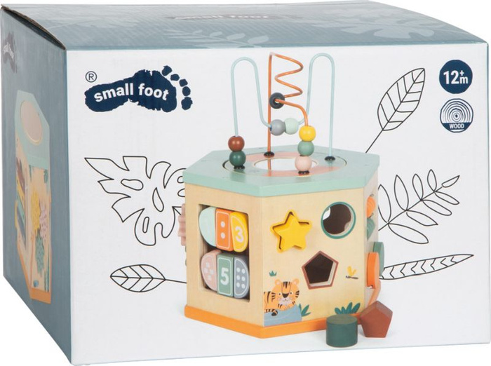 Kostka edukacyjna drewniana duża 7 stronna Safari Small Foot