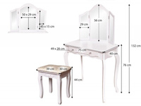 Toaletka dla dziewczynki z krzesłem Luna Goodhome