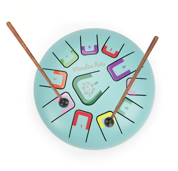 Bębenek językowy duży PUCE & PILOU jasnoniebieski Moulin Roty