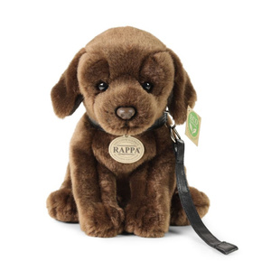 Maskotka dla dzieci pies na smyczy brązowy Labrador 25 cm Rappa