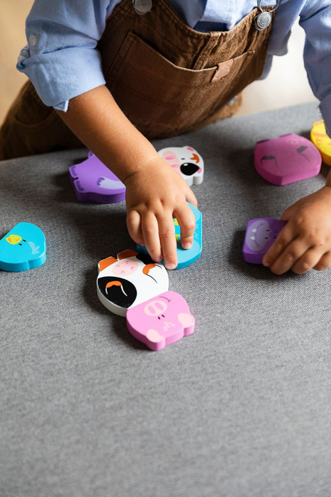 Magnetyczne puzzle dla dzieci kolorowe zwierzęta Goula