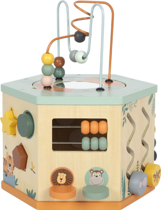 Kostka edukacyjna drewniana duża 7 stronna Safari Small Foot