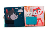 Materiałowa edukacyjna książeczka z mini przytulanką sarenka Stella i jej przytulanka LILLIPUTIENS 