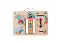 Drewniana tablica manipulacyjna walizka Ubranie na każdą pogodę Lisiczka Alice Lilliputiens