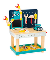 Drewniany stół warsztatowy dla małego majsterkowicza Robot Brico Kids Janod