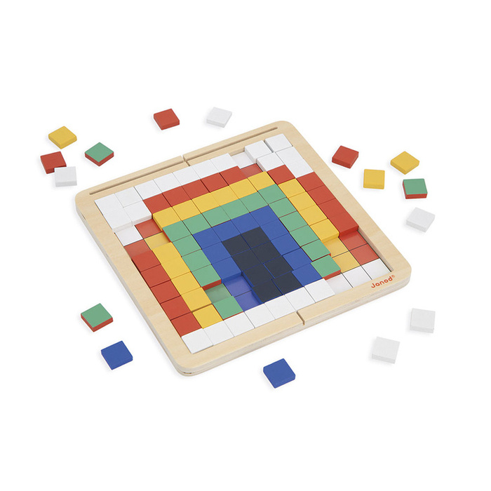 Układanka dla dzieci 4w1 Symetria kodowanie mozaika i piksele Janod