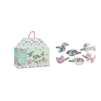 Brokatowe spinki do włosów Pieski i kotki Zestaw kreatywny dla dzieci do tworzenia biżuterii Janod