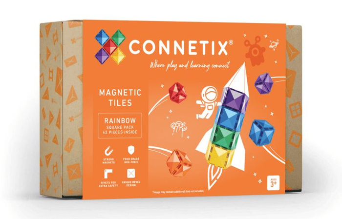 Klocki magnetyczne Connetix Rainbow Square Pack 42 el