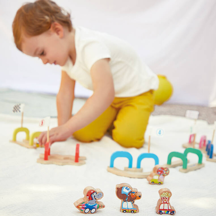 Gra w kulki marmurki Wyścig z przeszkodami Applepop Janod