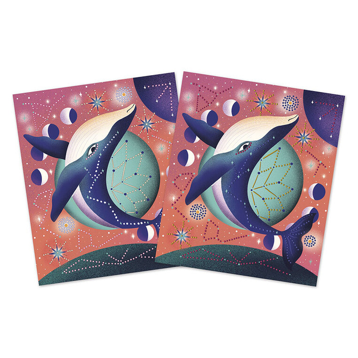 Malowanie kropkami Puentylizm 3D Kosmiczne zwierzęta Janod