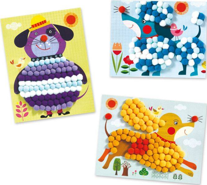 Obrazki z pomponów Pies Djeco