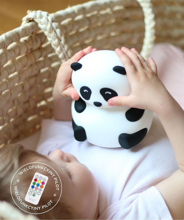 Panda Lampka Silikonowa z Pilotem Biała Rabbit & Friends
