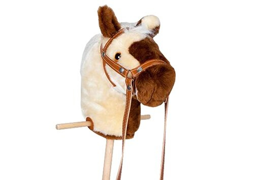 Kasztanek w plamy koń na kiju z kółeczkami pluszowy Hobby Horse Mumbee