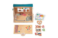 Drewniany multifunkcyjny zestaw do zabawy w Szkołę z 3 figurkami i akcesoriami Lilliputiens