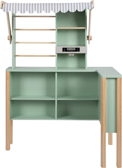 Drewniana kuchnia dla dzieci i sklep 2w1 szałwia zielona Fresh Small Foot