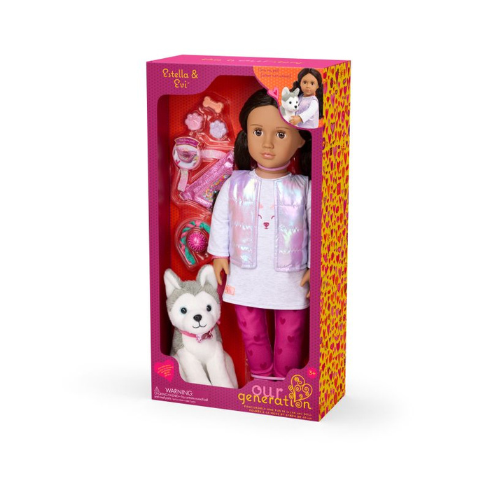 Lalka Estella 46cm z pieskiem rasy Husky i akcesoriami Our Generation