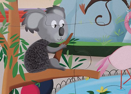 Puzzle sensoryczne 20 elementów Wycieczka do Zoo Janod