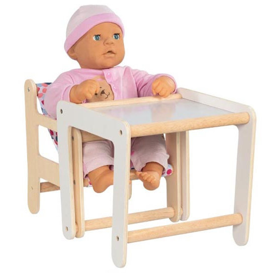 Kolorowe krzesełko dla lalek 2w1 ze stolikiem Goki