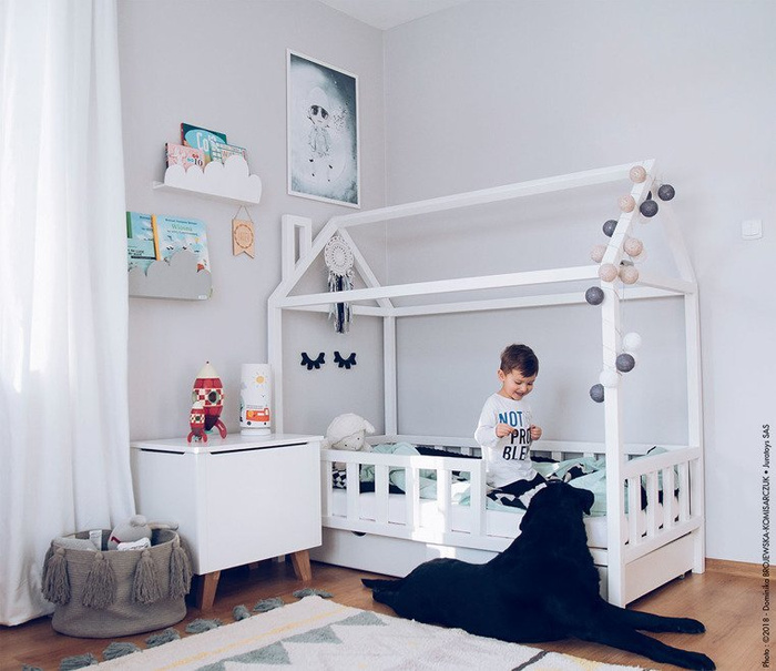 Magnetyczna, drewniana rakieta z małym astronautą, Janod