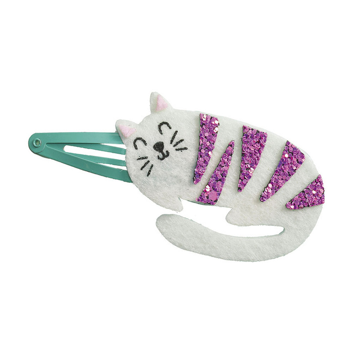 Brokatowe spinki do włosów Pieski i kotki Zestaw kreatywny dla dzieci do tworzenia biżuterii Janod