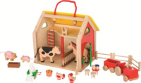 Drewniany domek na farmie. Zwierzęta i akcesoria, Goki