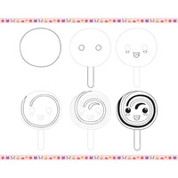 Zestaw kreatywny dla dzieci Rysowanie krok po kroku Modele kawaii Janod