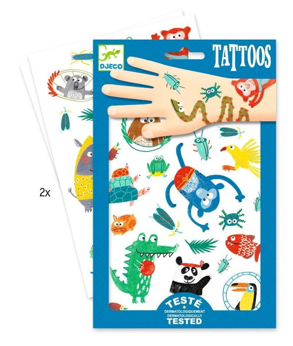 Zmywalne tatuaże dla dzieci. Zwierzaczki, Djeco