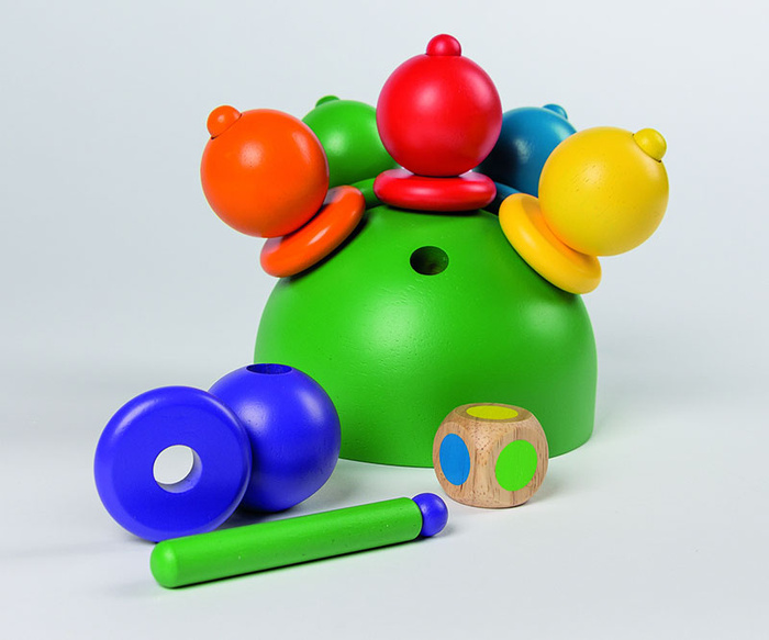 Drewniana zabawka Kaktus do nauki kształtów i kolorów Pilch