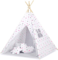 Namiot dla dzieci Tipi biała z gwiazdami kryjówka Bobono