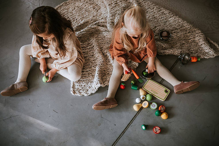 Drewniana skrzynka z warzywami i owocami Green Market 22 elementy 3-8 lat, Janod