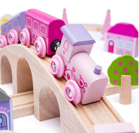 Kolejka drewniana, 75 elementów. Świat wróżek, Bigjigs Rail