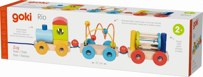 Drewniana zabawka do ciągnięcia dla dzieci Pociąg Rio Goki