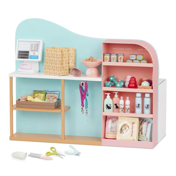 Groomer salon pielęgnacji zwierząt ze sklepem Happy Tails Care Center Our Generation