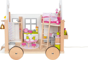 Drewniany domek dla lalek w przyczepie Tiny House Hygge Goki