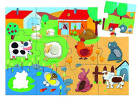 Puzzle XXL z elementami dotykowymi. Farma, Djeco