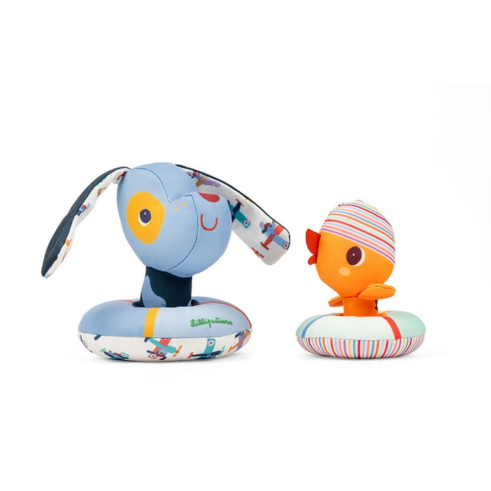 Zestaw przytulanek do wanny Lilliputiens Piesek Jules i Kaczorek Gaspard