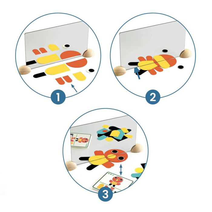 Edukacyjna gra dla dzieci Odbicie lustrzane Zwierzątka Ze Mirror Djeco