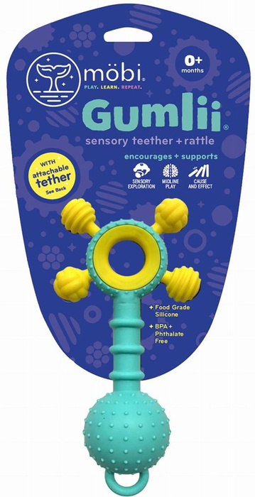 Gumlii Gryzak z grzechotką i zaczepką Mobi