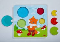 Drewniane, nakładane puzzle dla dzieci Lisek Haba