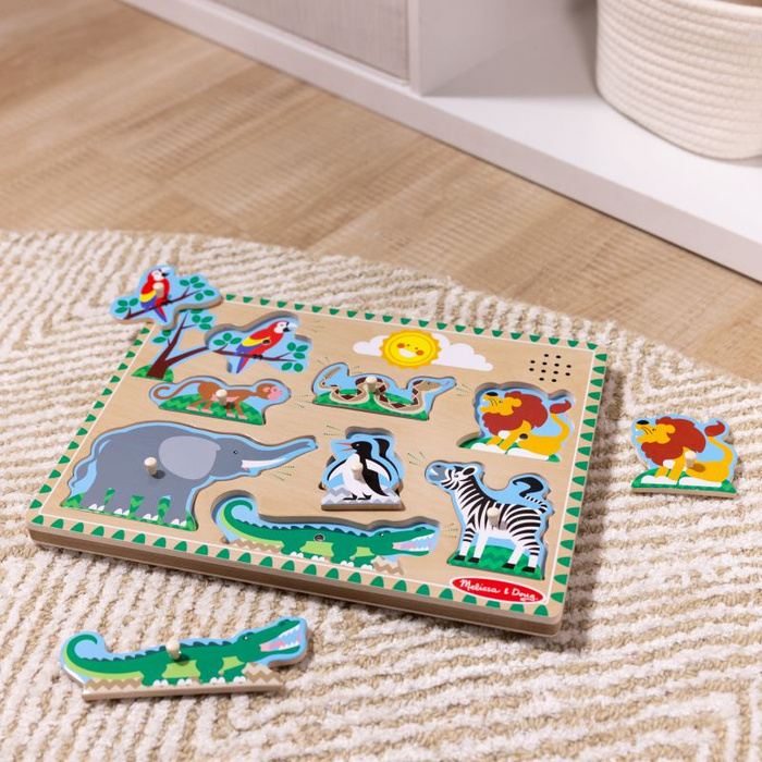 Układanka edukacyjna z dźwiękiem Dzikie zwierzęta ZOO Melissa & Doug